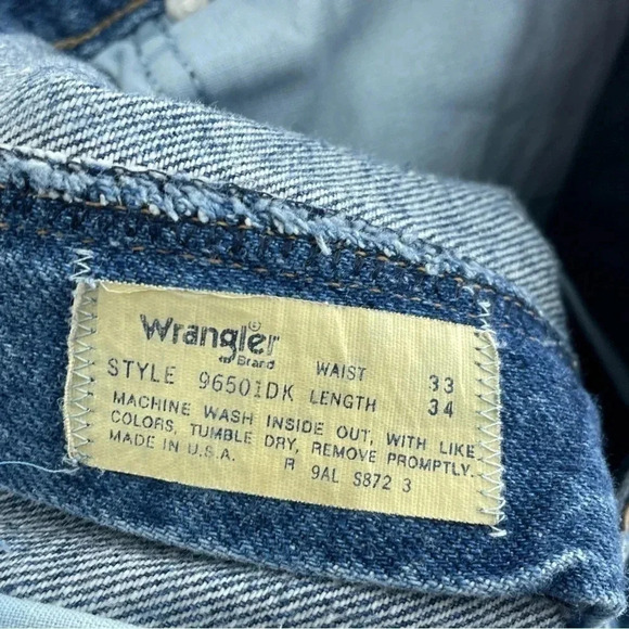 Vintage Wrangler Jeans men's size 33 x 34 made in usa 0124 - Picture 7 of 9